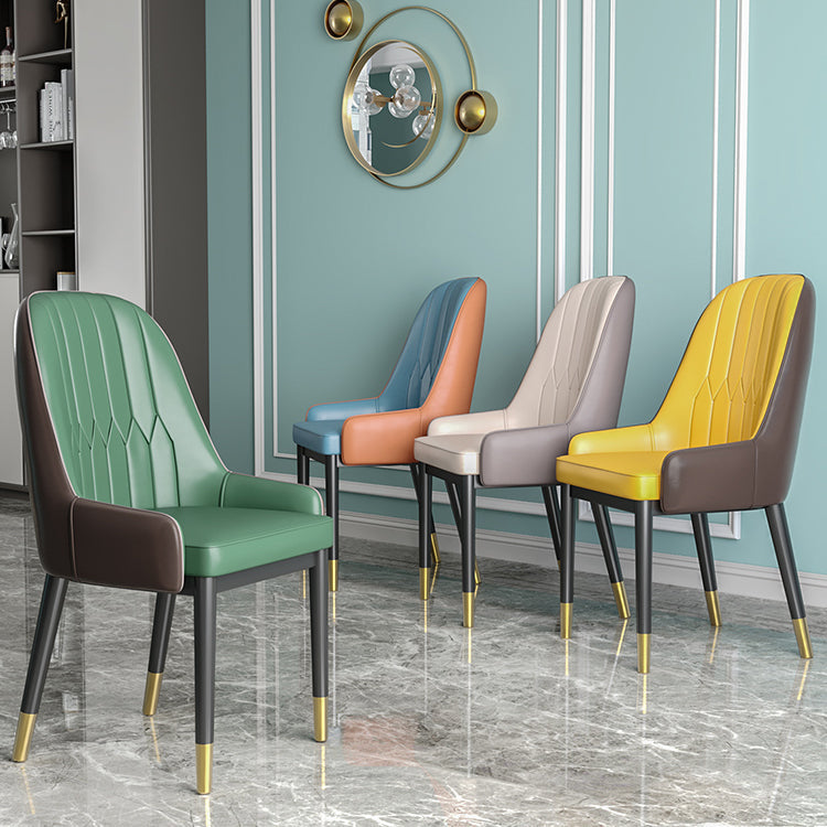 Scandinavian Style Metal Dining Chair Dining Room Upholstered Parsons Armless Chair Clearhalo ' kitchen&dining_furn' 'Dining Chairs' 'Dining Tables & Seating' 'dining_chair' 'furn' 'furn_dining_chair' 'Furniture' 'furniture_dining_chair' 'Kitchen & Dining Furniture' 'kitchen' 3827820