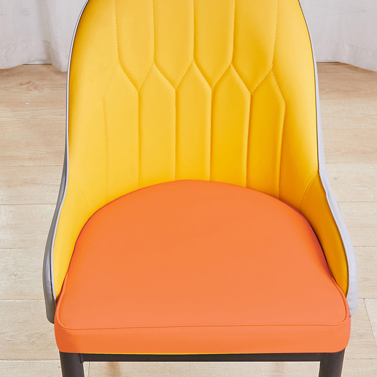 Scandinavian Style Metal Dining Chair Dining Room Upholstered Parsons Armless Chair Clearhalo ' kitchen&dining_furn' 'Dining Chairs' 'Dining Tables & Seating' 'dining_chair' 'furn' 'furn_dining_chair' 'Furniture' 'furniture_dining_chair' 'Kitchen & Dining Furniture' 'kitchen' 3827827