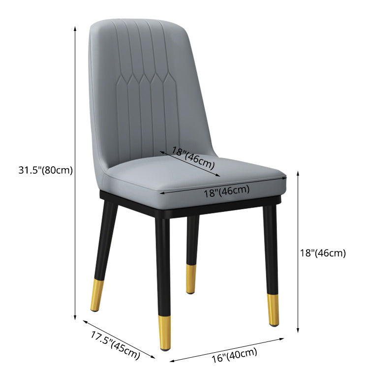 Scandinavian Style Metal Dining Chair Dining Room Upholstered Parsons Armless Chair Clearhalo ' kitchen&dining_furn' 'Dining Chairs' 'Dining Tables & Seating' 'dining_chair' 'furn' 'furn_dining_chair' 'Furniture' 'furniture_dining_chair' 'Kitchen & Dining Furniture' 'kitchen' 3827832