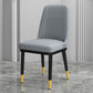 Scandinavian Style Metal Dining Chair Dining Room Upholstered Parsons Armless Chair Light Gray 1 Piece Brass Gold Clearhalo ' kitchen&dining_furn' 'Dining Chairs' 'Dining Tables & Seating' 'dining_chair' 'furn' 'furn_dining_chair' 'Furniture' 'furniture_dining_chair' 'Kitchen & Dining Furniture' 'kitchen' 3827833