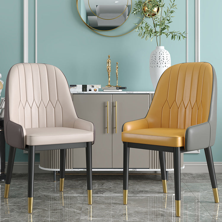 Scandinavian Style Metal Dining Chair Dining Room Upholstered Parsons Armless Chair Clearhalo ' kitchen&dining_furn' 'Dining Chairs' 'Dining Tables & Seating' 'dining_chair' 'furn' 'furn_dining_chair' 'Furniture' 'furniture_dining_chair' 'Kitchen & Dining Furniture' 'kitchen' 3827838