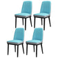 Scandinavian Style Metal Dining Chair Dining Room Upholstered Parsons Armless Chair Blue-Gray 4 Piece Set Black Clearhalo ' kitchen&dining_furn' 'Dining Chairs' 'Dining Tables & Seating' 'dining_chair' 'furn' 'furn_dining_chair' 'Furniture' 'furniture_dining_chair' 'Kitchen & Dining Furniture' 'kitchen' 3827849