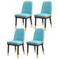 Scandinavian Style Metal Dining Chair Dining Room Upholstered Parsons Armless Chair Blue-Gray 4 Piece Set Brass Gold Clearhalo ' kitchen&dining_furn' 'Dining Chairs' 'Dining Tables & Seating' 'dining_chair' 'furn' 'furn_dining_chair' 'Furniture' 'furniture_dining_chair' 'Kitchen & Dining Furniture' 'kitchen' 3827852