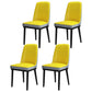 Scandinavian Style Metal Dining Chair Dining Room Upholstered Parsons Armless Chair Yellow-Gray 4 Piece Set Black Clearhalo ' kitchen&dining_furn' 'Dining Chairs' 'Dining Tables & Seating' 'dining_chair' 'furn' 'furn_dining_chair' 'Furniture' 'furniture_dining_chair' 'Kitchen & Dining Furniture' 'kitchen' 3827855