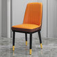 Scandinavian Style Metal Dining Chair Dining Room Upholstered Parsons Armless Chair Khaki-Orange 1 Piece Brass Gold Clearhalo ' kitchen&dining_furn' 'Dining Chairs' 'Dining Tables & Seating' 'dining_chair' 'furn' 'furn_dining_chair' 'Furniture' 'furniture_dining_chair' 'Kitchen & Dining Furniture' 'kitchen' 3827865