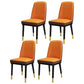 Scandinavian Style Metal Dining Chair Dining Room Upholstered Parsons Armless Chair Khaki-Orange 4 Piece Set Brass Gold Clearhalo ' kitchen&dining_furn' 'Dining Chairs' 'Dining Tables & Seating' 'dining_chair' 'furn' 'furn_dining_chair' 'Furniture' 'furniture_dining_chair' 'Kitchen & Dining Furniture' 'kitchen' 3827867