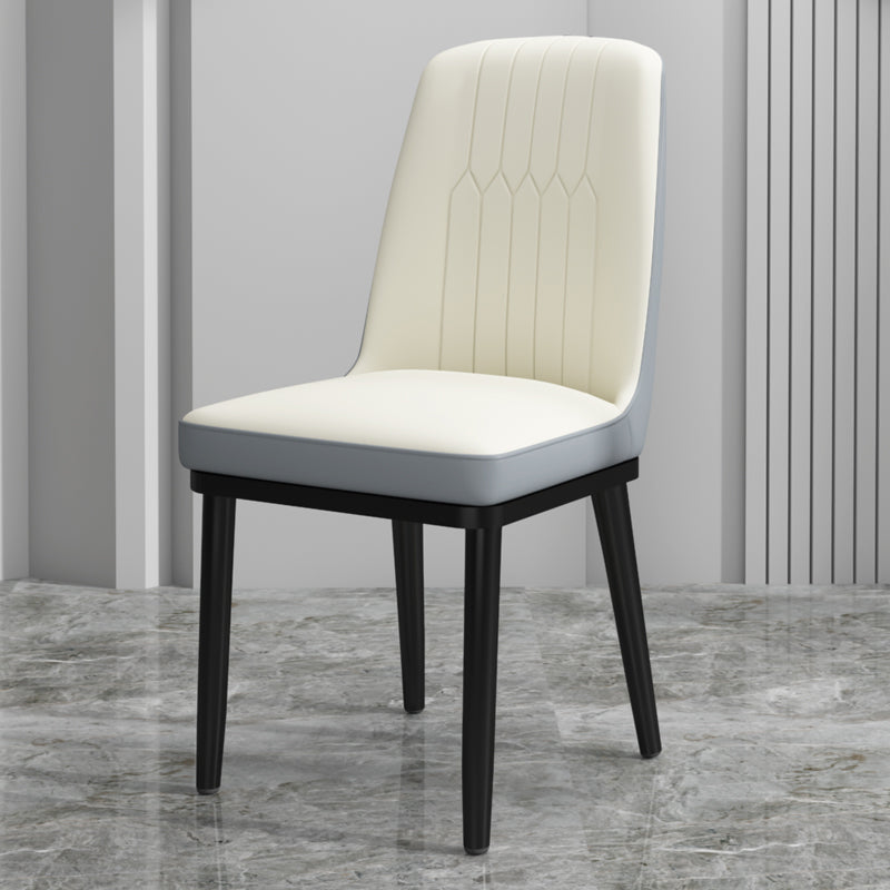 Scandinavian Style Metal Dining Chair Dining Room Upholstered Parsons Armless Chair Cream Gray 1 Piece Black Clearhalo ' kitchen&dining_furn' 'Dining Chairs' 'Dining Tables & Seating' 'dining_chair' 'furn' 'furn_dining_chair' 'Furniture' 'furniture_dining_chair' 'Kitchen & Dining Furniture' 'kitchen' 3827868