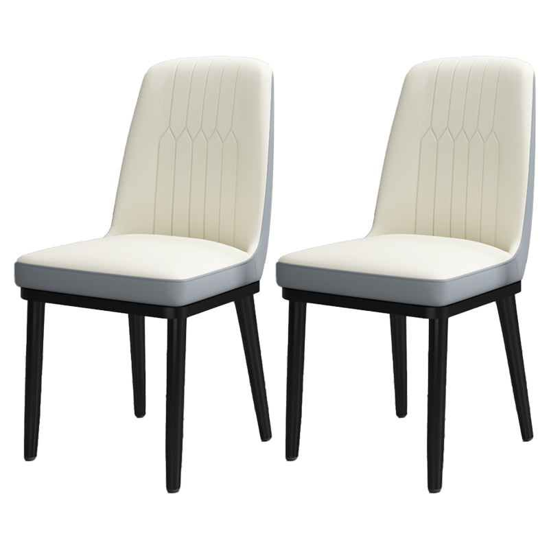 Scandinavian Style Metal Dining Chair Dining Room Upholstered Parsons Armless Chair Cream Gray 2 Piece Set Black Clearhalo ' kitchen&dining_furn' 'Dining Chairs' 'Dining Tables & Seating' 'dining_chair' 'furn' 'furn_dining_chair' 'Furniture' 'furniture_dining_chair' 'Kitchen & Dining Furniture' 'kitchen' 3827869
