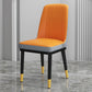 Scandinavian Style Metal Dining Chair Dining Room Upholstered Parsons Armless Chair Orange-Gray 1 Piece Brass Gold Clearhalo ' kitchen&dining_furn' 'Dining Chairs' 'Dining Tables & Seating' 'dining_chair' 'furn' 'furn_dining_chair' 'Furniture' 'furniture_dining_chair' 'Kitchen & Dining Furniture' 'kitchen' 3827874