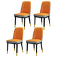 Scandinavian Style Metal Dining Chair Dining Room Upholstered Parsons Armless Chair Orange-Gray 4 Piece Set Brass Gold Clearhalo ' kitchen&dining_furn' 'Dining Chairs' 'Dining Tables & Seating' 'dining_chair' 'furn' 'furn_dining_chair' 'Furniture' 'furniture_dining_chair' 'Kitchen & Dining Furniture' 'kitchen' 3827876
