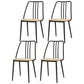 Contemporary Metal Dining Chair Slat Back Side Armless Chair for Kitchen Black 4 Piece Set Clearhalo ' kitchen&dining_furn' 'Dining Chairs' 'Dining Tables & Seating' 'dining_chair' 'furn' 'furn_dining_chair' 'Furniture' 'furniture_dining_chair' 'Kitchen & Dining Furniture' 'kitchen' 3827885