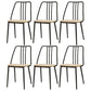 Contemporary Metal Dining Chair Slat Back Side Armless Chair for Kitchen Black 6 Piece Set Clearhalo ' kitchen&dining_furn' 'Dining Chairs' 'Dining Tables & Seating' 'dining_chair' 'furn' 'furn_dining_chair' 'Furniture' 'furniture_dining_chair' 'Kitchen & Dining Furniture' 'kitchen' 3827887