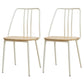 Contemporary Metal Dining Chair Slat Back Side Armless Chair for Kitchen White 2 Piece Set Clearhalo ' kitchen&dining_furn' 'Dining Chairs' 'Dining Tables & Seating' 'dining_chair' 'furn' 'furn_dining_chair' 'Furniture' 'furniture_dining_chair' 'Kitchen & Dining Furniture' 'kitchen' 3827889
