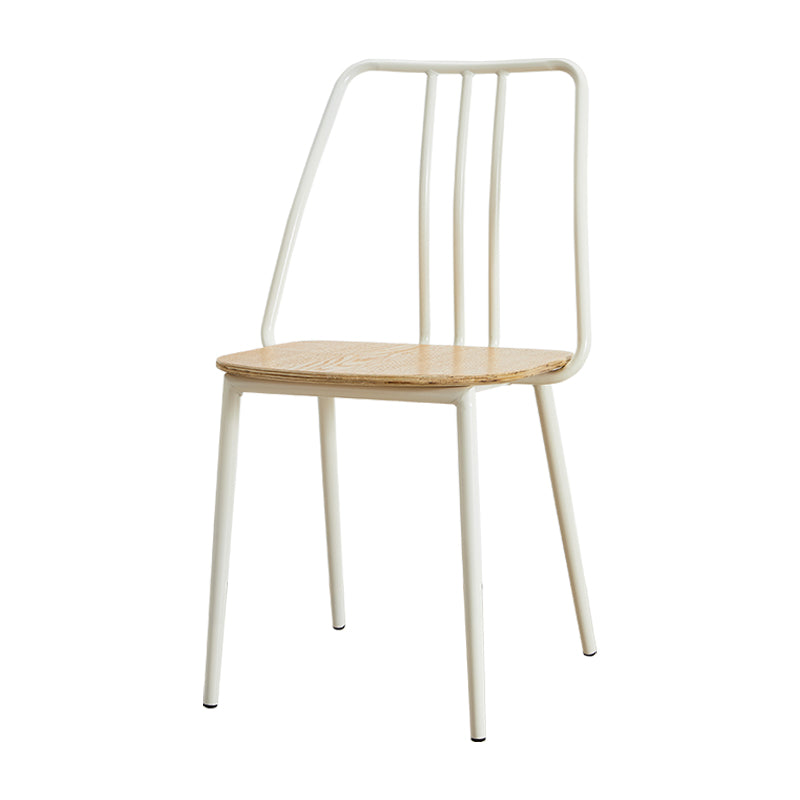 Contemporary Metal Dining Chair Slat Back Side Armless Chair for Kitchen Clearhalo ' kitchen&dining_furn' 'Dining Chairs' 'Dining Tables & Seating' 'dining_chair' 'furn' 'furn_dining_chair' 'Furniture' 'furniture_dining_chair' 'Kitchen & Dining Furniture' 'kitchen' 3827892