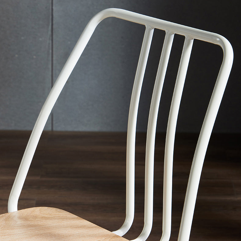 Contemporary Metal Dining Chair Slat Back Side Armless Chair for Kitchen Clearhalo ' kitchen&dining_furn' 'Dining Chairs' 'Dining Tables & Seating' 'dining_chair' 'furn' 'furn_dining_chair' 'Furniture' 'furniture_dining_chair' 'Kitchen & Dining Furniture' 'kitchen' 3827895