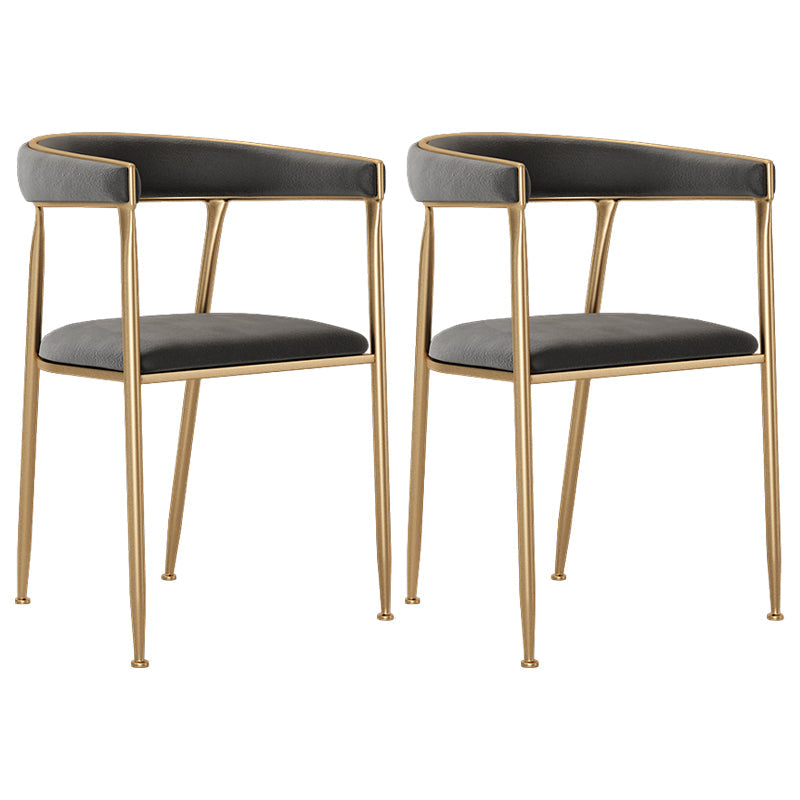 Flannelette Scandinavian Beauty Salon Arm Chair Open Matte Finish Dining Chair Black 2 Piece Set Clearhalo ' kitchen&dining_furn' 'Dining Chairs' 'Dining Tables & Seating' 'dining_chair' 'furn' 'furn_dining_chair' 'Furniture' 'furniture_dining_chair' 'Kitchen & Dining Furniture' 'kitchen' 3827901