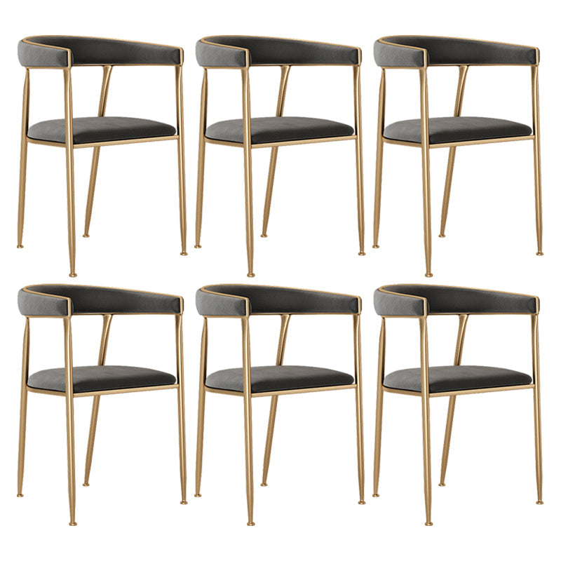Flannelette Scandinavian Beauty Salon Arm Chair Open Matte Finish Dining Chair Black 6 Piece Set Clearhalo ' kitchen&dining_furn' 'Dining Chairs' 'Dining Tables & Seating' 'dining_chair' 'furn' 'furn_dining_chair' 'Furniture' 'furniture_dining_chair' 'Kitchen & Dining Furniture' 'kitchen' 3827905