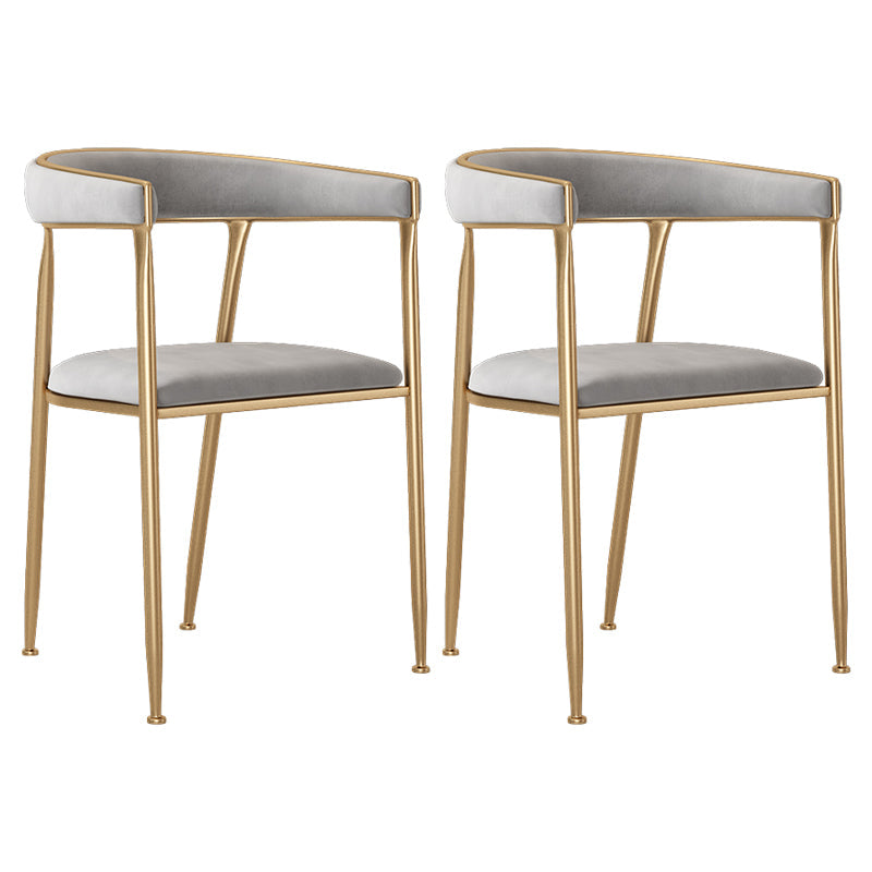 Flannelette Scandinavian Beauty Salon Arm Chair Open Matte Finish Dining Chair Grey 2 Piece Set Clearhalo ' kitchen&dining_furn' 'Dining Chairs' 'Dining Tables & Seating' 'dining_chair' 'furn' 'furn_dining_chair' 'Furniture' 'furniture_dining_chair' 'Kitchen & Dining Furniture' 'kitchen' 3827907