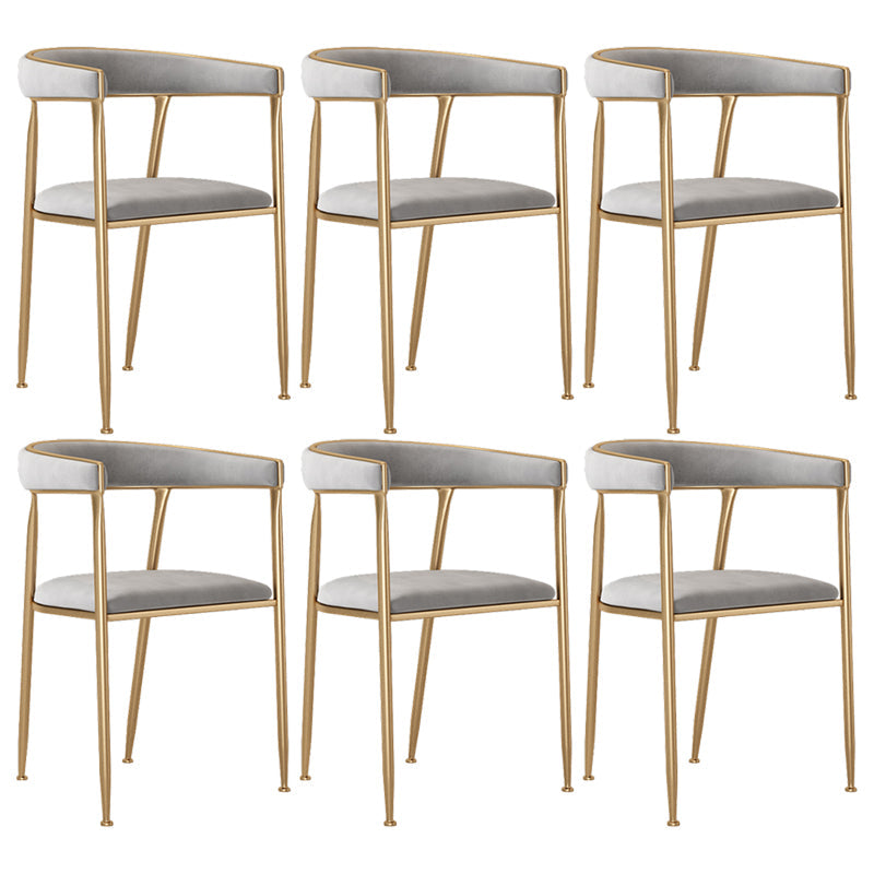 Flannelette Scandinavian Beauty Salon Arm Chair Open Matte Finish Dining Chair Grey 6 Piece Set Clearhalo ' kitchen&dining_furn' 'Dining Chairs' 'Dining Tables & Seating' 'dining_chair' 'furn' 'furn_dining_chair' 'Furniture' 'furniture_dining_chair' 'Kitchen & Dining Furniture' 'kitchen' 3827910