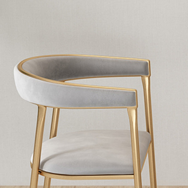 Flannelette Scandinavian Beauty Salon Arm Chair Open Matte Finish Dining Chair Clearhalo ' kitchen&dining_furn' 'Dining Chairs' 'Dining Tables & Seating' 'dining_chair' 'furn' 'furn_dining_chair' 'Furniture' 'furniture_dining_chair' 'Kitchen & Dining Furniture' 'kitchen' 3827911