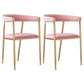 Flannelette Scandinavian Beauty Salon Arm Chair Open Matte Finish Dining Chair Pink 2 Piece Set Clearhalo ' kitchen&dining_furn' 'Dining Chairs' 'Dining Tables & Seating' 'dining_chair' 'furn' 'furn_dining_chair' 'Furniture' 'furniture_dining_chair' 'Kitchen & Dining Furniture' 'kitchen' 3827912