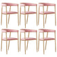 Flannelette Scandinavian Beauty Salon Arm Chair Open Matte Finish Dining Chair Pink 6 Piece Set Clearhalo ' kitchen&dining_furn' 'Dining Chairs' 'Dining Tables & Seating' 'dining_chair' 'furn' 'furn_dining_chair' 'Furniture' 'furniture_dining_chair' 'Kitchen & Dining Furniture' 'kitchen' 3827916