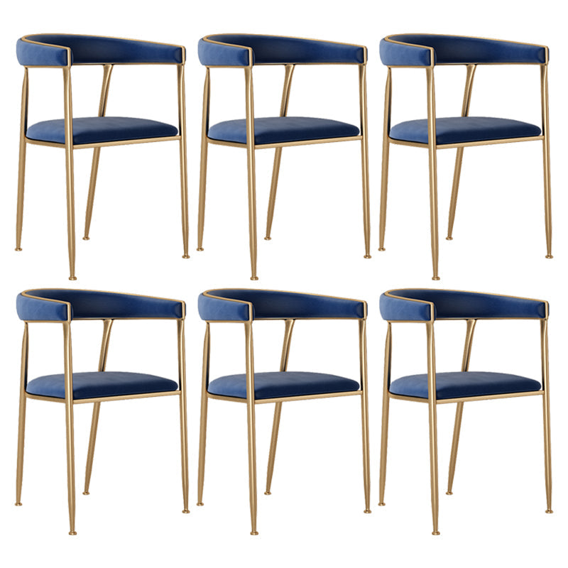 Flannelette Scandinavian Beauty Salon Arm Chair Open Matte Finish Dining Chair Blue 6 Piece Set Clearhalo ' kitchen&dining_furn' 'Dining Chairs' 'Dining Tables & Seating' 'dining_chair' 'furn' 'furn_dining_chair' 'Furniture' 'furniture_dining_chair' 'Kitchen & Dining Furniture' 'kitchen' 3827922