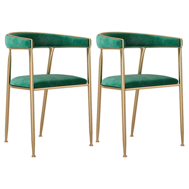 Flannelette Scandinavian Beauty Salon Arm Chair Open Matte Finish Dining Chair Green 2 Piece Set Clearhalo ' kitchen&dining_furn' 'Dining Chairs' 'Dining Tables & Seating' 'dining_chair' 'furn' 'furn_dining_chair' 'Furniture' 'furniture_dining_chair' 'Kitchen & Dining Furniture' 'kitchen' 3827923