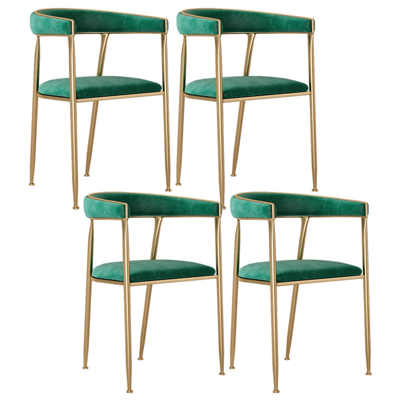 Flannelette Scandinavian Beauty Salon Arm Chair Open Matte Finish Dining Chair Green 4 Piece Set Clearhalo ' kitchen&dining_furn' 'Dining Chairs' 'Dining Tables & Seating' 'dining_chair' 'furn' 'furn_dining_chair' 'Furniture' 'furniture_dining_chair' 'Kitchen & Dining Furniture' 'kitchen' 3827924