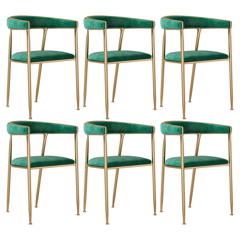 Flannelette Scandinavian Beauty Salon Arm Chair Open Matte Finish Dining Chair Green 6 Piece Set Clearhalo ' kitchen&dining_furn' 'Dining Chairs' 'Dining Tables & Seating' 'dining_chair' 'furn' 'furn_dining_chair' 'Furniture' 'furniture_dining_chair' 'Kitchen & Dining Furniture' 'kitchen' 3827925