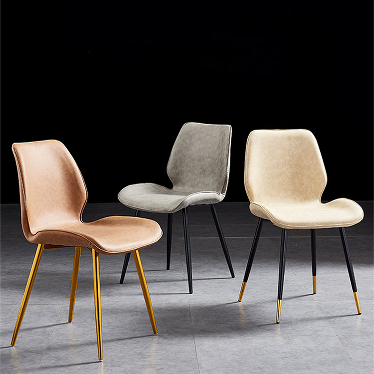 Modern Upholstered Armless Dining Chairs Wingback Side Chairs with Metal Legs Clearhalo ' kitchen&dining_furn' 'Dining Chairs' 'Dining Tables & Seating' 'dining_chair' 'furn' 'furn_dining_chair' 'Furniture' 'furniture_dining_chair' 'Kitchen & Dining Furniture' 'kitchen' 3828005