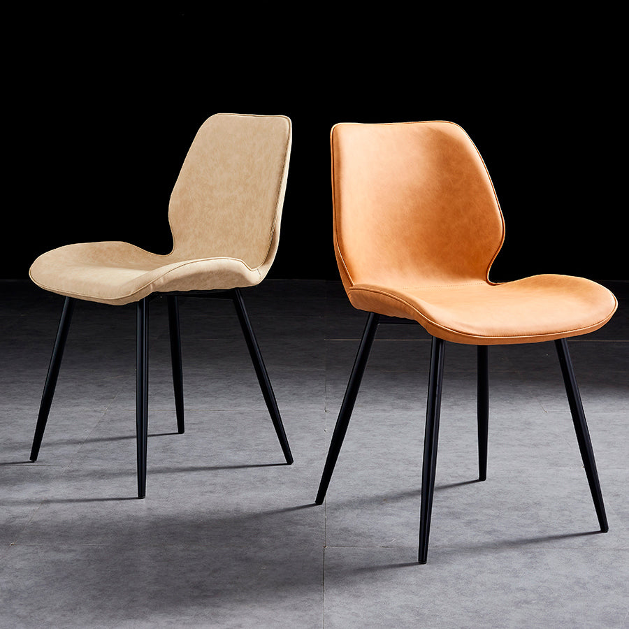 Modern Upholstered Armless Dining Chairs Wingback Side Chairs with Metal Legs Clearhalo ' kitchen&dining_furn' 'Dining Chairs' 'Dining Tables & Seating' 'dining_chair' 'furn' 'furn_dining_chair' 'Furniture' 'furniture_dining_chair' 'Kitchen & Dining Furniture' 'kitchen' 3828008