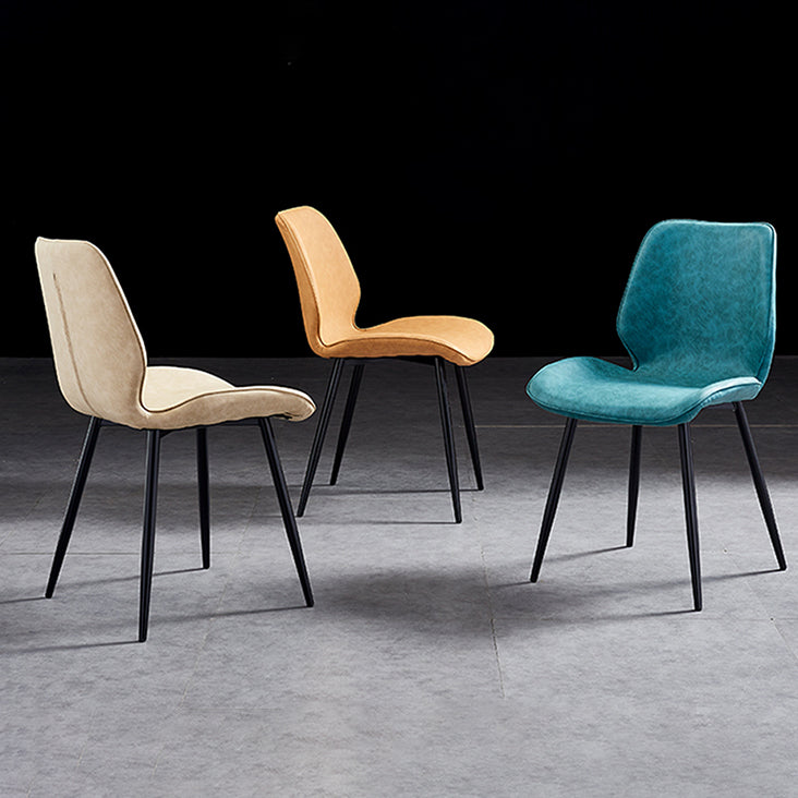 Modern Upholstered Armless Dining Chairs Wingback Side Chairs with Metal Legs Clearhalo ' kitchen&dining_furn' 'Dining Chairs' 'Dining Tables & Seating' 'dining_chair' 'furn' 'furn_dining_chair' 'Furniture' 'furniture_dining_chair' 'Kitchen & Dining Furniture' 'kitchen' 3828010