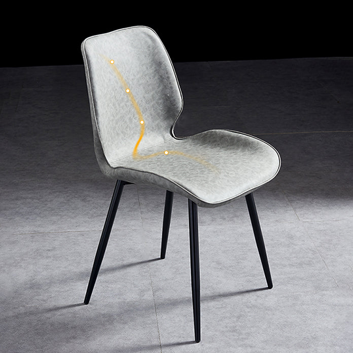 Modern Upholstered Armless Dining Chairs Wingback Side Chairs with Metal Legs Clearhalo ' kitchen&dining_furn' 'Dining Chairs' 'Dining Tables & Seating' 'dining_chair' 'furn' 'furn_dining_chair' 'Furniture' 'furniture_dining_chair' 'Kitchen & Dining Furniture' 'kitchen' 3828017