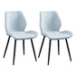 Modern Upholstered Armless Dining Chairs Wingback Side Chairs with Metal Legs Light Blue 2 Piece Set Black Clearhalo ' kitchen&dining_furn' 'Dining Chairs' 'Dining Tables & Seating' 'dining_chair' 'furn' 'furn_dining_chair' 'Furniture' 'furniture_dining_chair' 'Kitchen & Dining Furniture' 'kitchen' 3828026