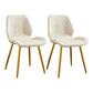 Modern Upholstered Armless Dining Chairs Wingback Side Chairs with Metal Legs Off-White 2 Piece Set Yellow Clearhalo ' kitchen&dining_furn' 'Dining Chairs' 'Dining Tables & Seating' 'dining_chair' 'furn' 'furn_dining_chair' 'Furniture' 'furniture_dining_chair' 'Kitchen & Dining Furniture' 'kitchen' 3828035