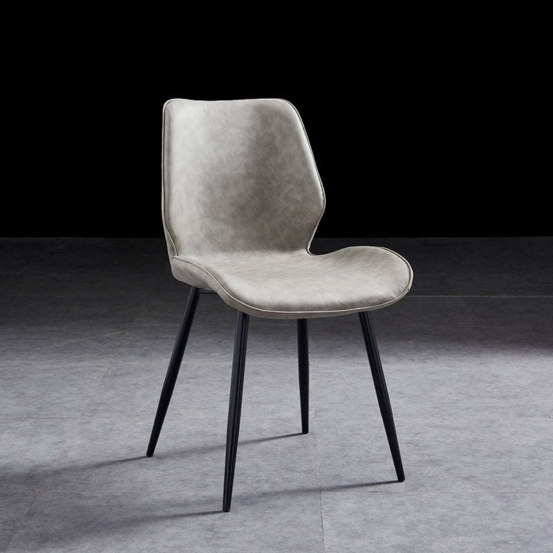 Modern Upholstered Armless Dining Chairs Wingback Side Chairs with Metal Legs Light Gray 1 Piece Black Clearhalo ' kitchen&dining_furn' 'Dining Chairs' 'Dining Tables & Seating' 'dining_chair' 'furn' 'furn_dining_chair' 'Furniture' 'furniture_dining_chair' 'Kitchen & Dining Furniture' 'kitchen' 3828040