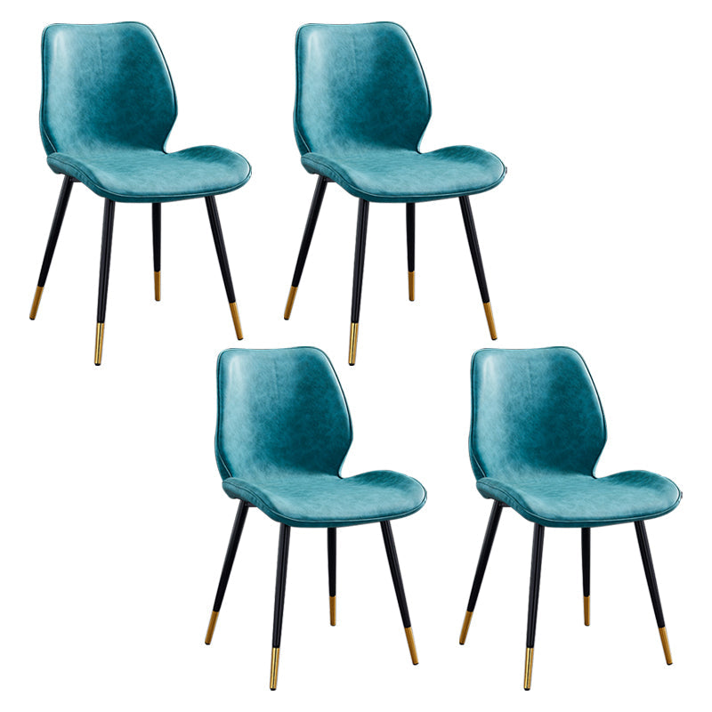 Modern Upholstered Armless Dining Chairs Wingback Side Chairs with Metal Legs Green 4 Piece Set Brass Gold Clearhalo ' kitchen&dining_furn' 'Dining Chairs' 'Dining Tables & Seating' 'dining_chair' 'furn' 'furn_dining_chair' 'Furniture' 'furniture_dining_chair' 'Kitchen & Dining Furniture' 'kitchen' 3828060
