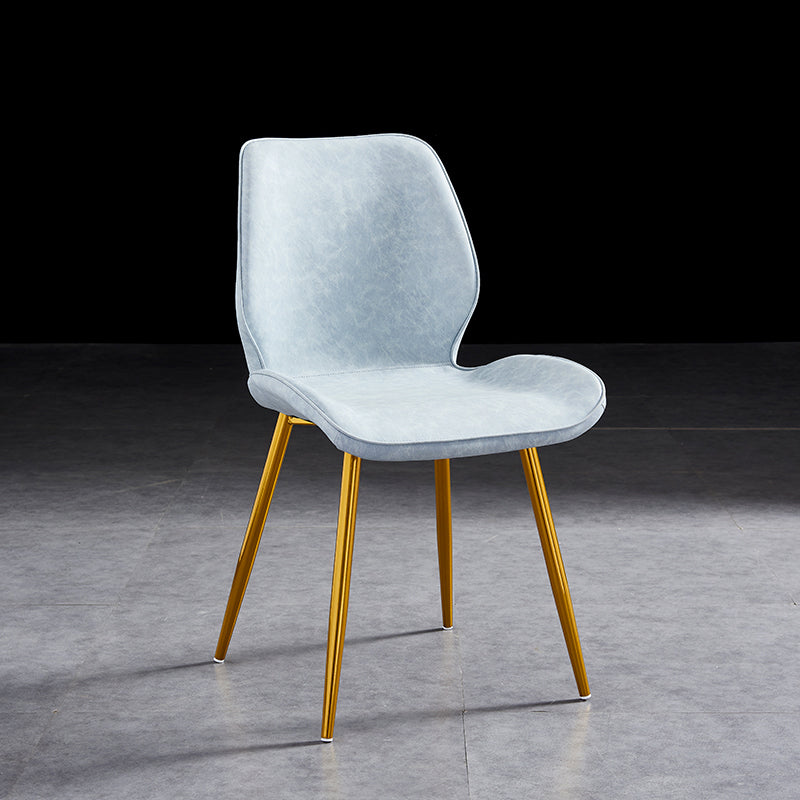 Modern Upholstered Armless Dining Chairs Wingback Side Chairs with Metal Legs Light Blue 1 Piece Yellow Clearhalo ' kitchen&dining_furn' 'Dining Chairs' 'Dining Tables & Seating' 'dining_chair' 'furn' 'furn_dining_chair' 'Furniture' 'furniture_dining_chair' 'Kitchen & Dining Furniture' 'kitchen' 3828061