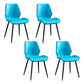 Modern Upholstered Armless Dining Chairs Wingback Side Chairs with Metal Legs Blue 4 Piece Set Black Clearhalo ' kitchen&dining_furn' 'Dining Chairs' 'Dining Tables & Seating' 'dining_chair' 'furn' 'furn_dining_chair' 'Furniture' 'furniture_dining_chair' 'Kitchen & Dining Furniture' 'kitchen' 3828069