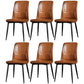 Scandinavian Style Leather Dining Chairs Solid Back Chair and 4 Black Finish Legs for Home Orange 6 Piece Set Clearhalo ' kitchen&dining_furn' 'Dining Chairs' 'Dining Tables & Seating' 'dining_chair' 'furn' 'furn_dining_chair' 'Furniture' 'furniture_dining_chair' 'Kitchen & Dining Furniture' 'kitchen' 3828092