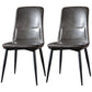 Scandinavian Style Leather Dining Chairs Solid Back Chair and 4 Black Finish Legs for Home Grey 2 Piece Set Clearhalo ' kitchen&dining_furn' 'Dining Chairs' 'Dining Tables & Seating' 'dining_chair' 'furn' 'furn_dining_chair' 'Furniture' 'furniture_dining_chair' 'Kitchen & Dining Furniture' 'kitchen' 3828093