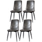 Scandinavian Style Leather Dining Chairs Solid Back Chair and 4 Black Finish Legs for Home Grey 4 Piece Set Clearhalo ' kitchen&dining_furn' 'Dining Chairs' 'Dining Tables & Seating' 'dining_chair' 'furn' 'furn_dining_chair' 'Furniture' 'furniture_dining_chair' 'Kitchen & Dining Furniture' 'kitchen' 3828095