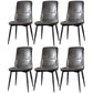 Scandinavian Style Leather Dining Chairs Solid Back Chair and 4 Black Finish Legs for Home Grey 6 Piece Set Clearhalo ' kitchen&dining_furn' 'Dining Chairs' 'Dining Tables & Seating' 'dining_chair' 'furn' 'furn_dining_chair' 'Furniture' 'furniture_dining_chair' 'Kitchen & Dining Furniture' 'kitchen' 3828097