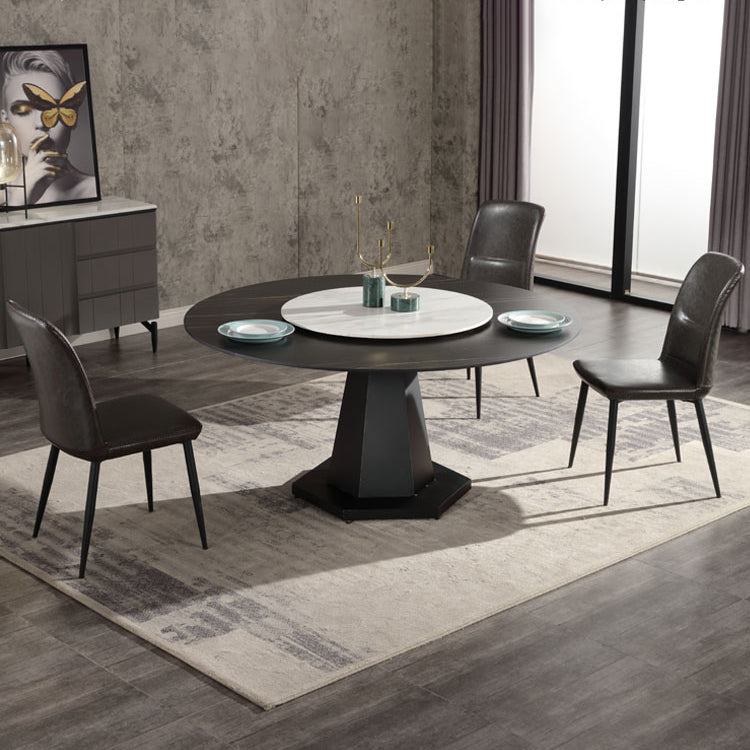 Scandinavian Style Leather Dining Chairs Solid Back Chair and 4 Black Finish Legs for Home Clearhalo ' kitchen&dining_furn' 'Dining Chairs' 'Dining Tables & Seating' 'dining_chair' 'furn' 'furn_dining_chair' 'Furniture' 'furniture_dining_chair' 'Kitchen & Dining Furniture' 'kitchen' 3828101