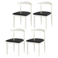 Contemporary Home Side Chair Open Back Metal Dining Room Chair Upholstered Black White 4 Piece Set Clearhalo ' kitchen&dining_furn' 'Dining Chairs' 'Dining Tables & Seating' 'dining_chair' 'furn' 'furn_dining_chair' 'Furniture' 'furniture_dining_chair' 'Kitchen & Dining Furniture' 'kitchen' 3828106