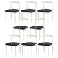 Contemporary Home Side Chair Open Back Metal Dining Room Chair Upholstered Black White 8 Piece Set Clearhalo ' kitchen&dining_furn' 'Dining Chairs' 'Dining Tables & Seating' 'dining_chair' 'furn' 'furn_dining_chair' 'Furniture' 'furniture_dining_chair' 'Kitchen & Dining Furniture' 'kitchen' 3828108