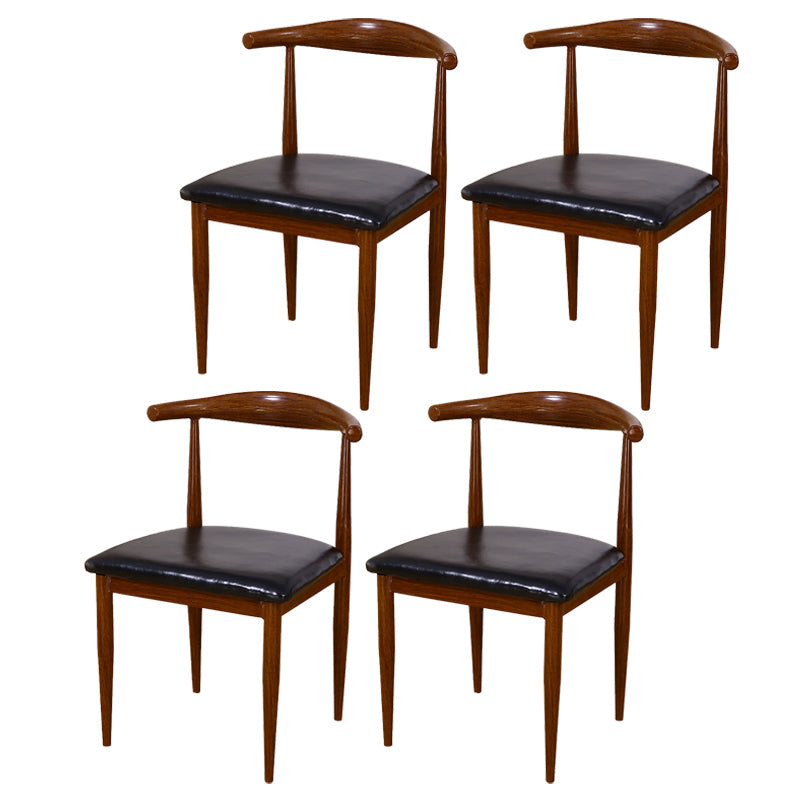 Contemporary Home Side Chair Open Back Metal Dining Room Chair Upholstered Gloss Black 4 Piece Set Clearhalo ' kitchen&dining_furn' 'Dining Chairs' 'Dining Tables & Seating' 'dining_chair' 'furn' 'furn_dining_chair' 'Furniture' 'furniture_dining_chair' 'Kitchen & Dining Furniture' 'kitchen' 3828109