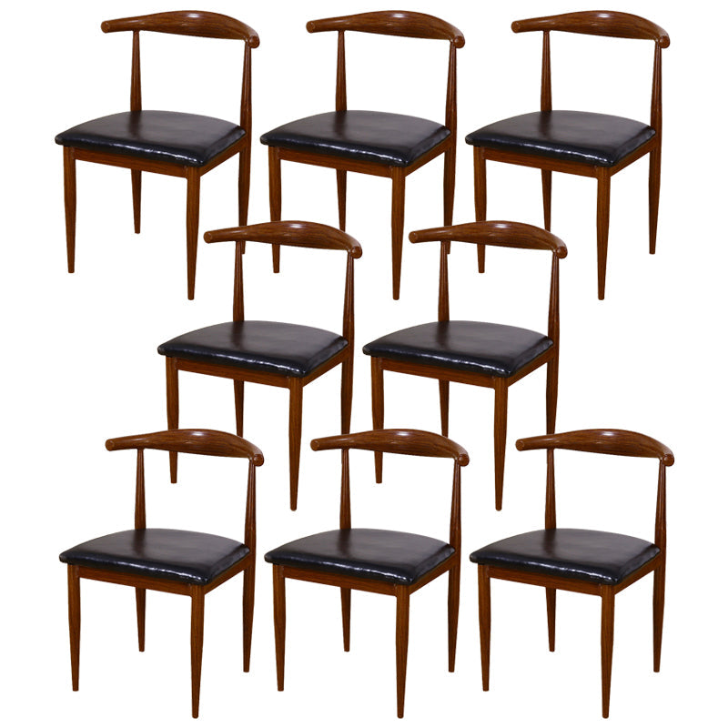 Contemporary Home Side Chair Open Back Metal Dining Room Chair Upholstered Gloss Black 8 Piece Set Clearhalo ' kitchen&dining_furn' 'Dining Chairs' 'Dining Tables & Seating' 'dining_chair' 'furn' 'furn_dining_chair' 'Furniture' 'furniture_dining_chair' 'Kitchen & Dining Furniture' 'kitchen' 3828111