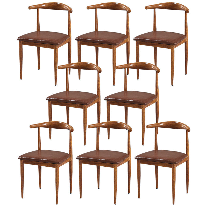 Contemporary Home Side Chair Open Back Metal Dining Room Chair Upholstered Brown 8 Piece Set Clearhalo ' kitchen&dining_furn' 'Dining Chairs' 'Dining Tables & Seating' 'dining_chair' 'furn' 'furn_dining_chair' 'Furniture' 'furniture_dining_chair' 'Kitchen & Dining Furniture' 'kitchen' 3828116